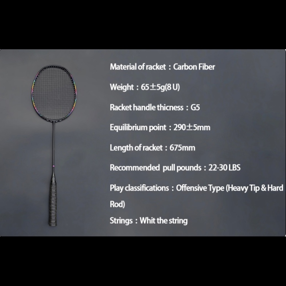 Badminton Rackets with bags String Professional - Picture 7 of 7